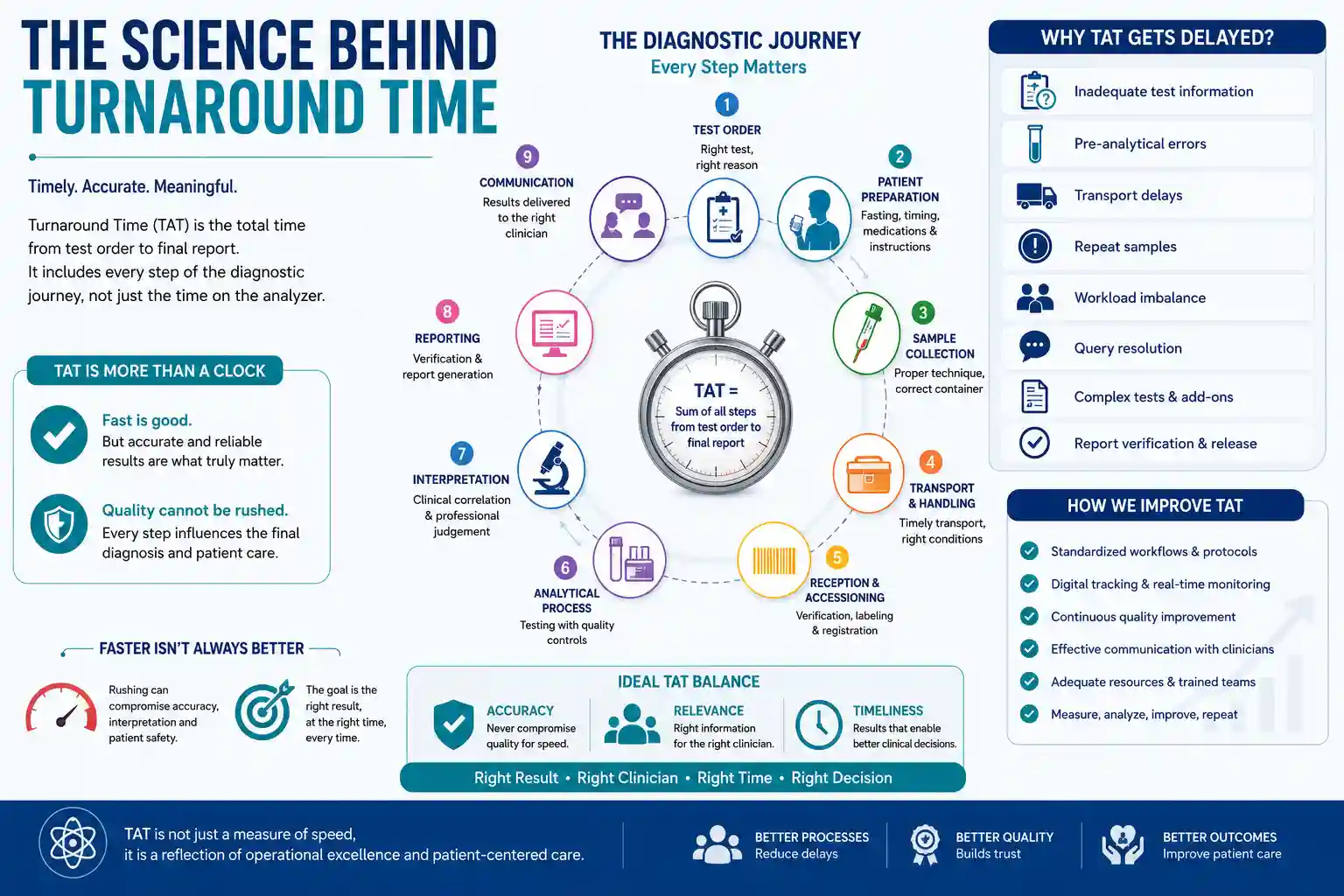 The Science Behind Turnaround Time — the diagnostic journey infographic