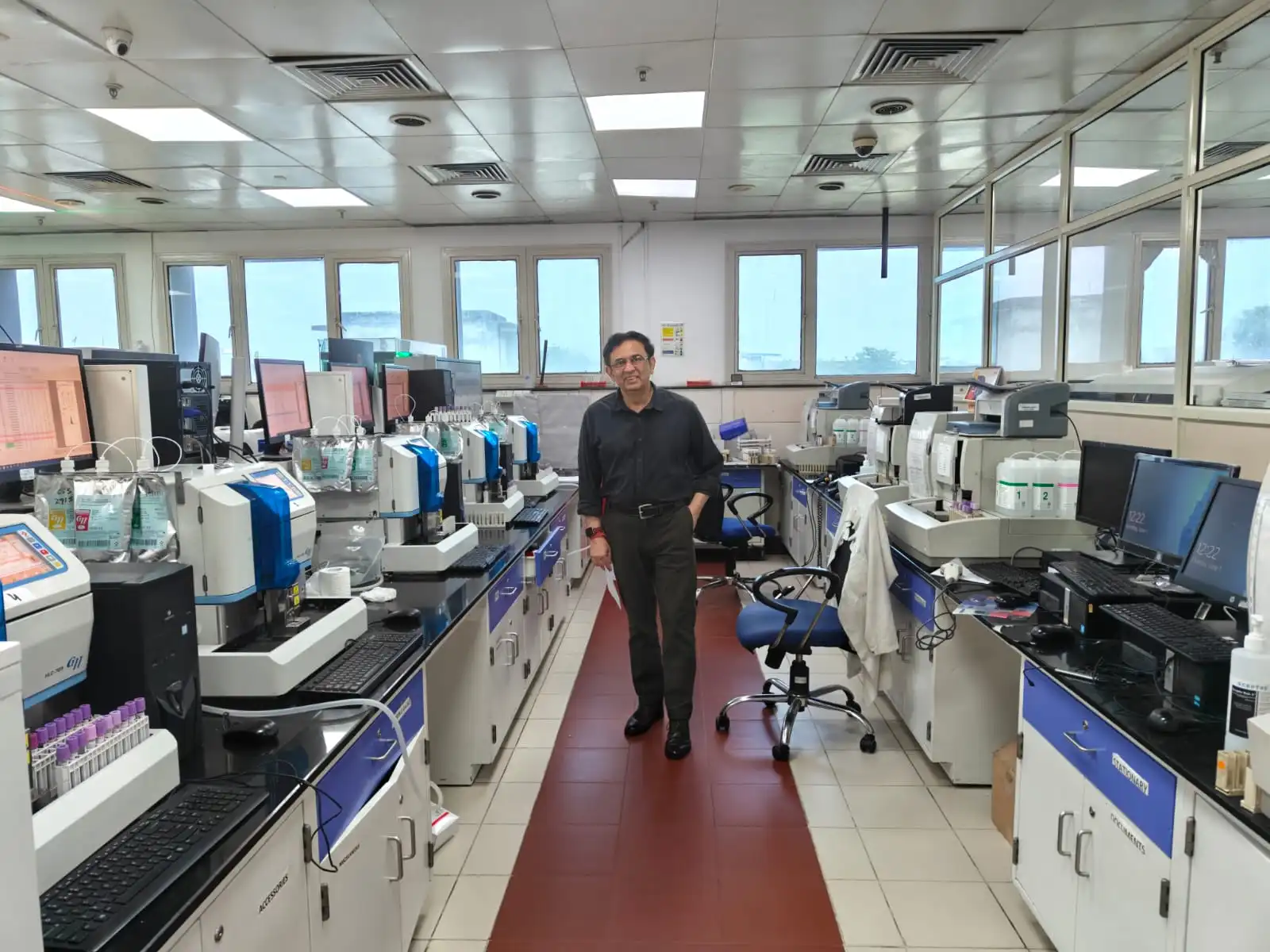 Dr. Arpan Gandhi in a modern diagnostic laboratory